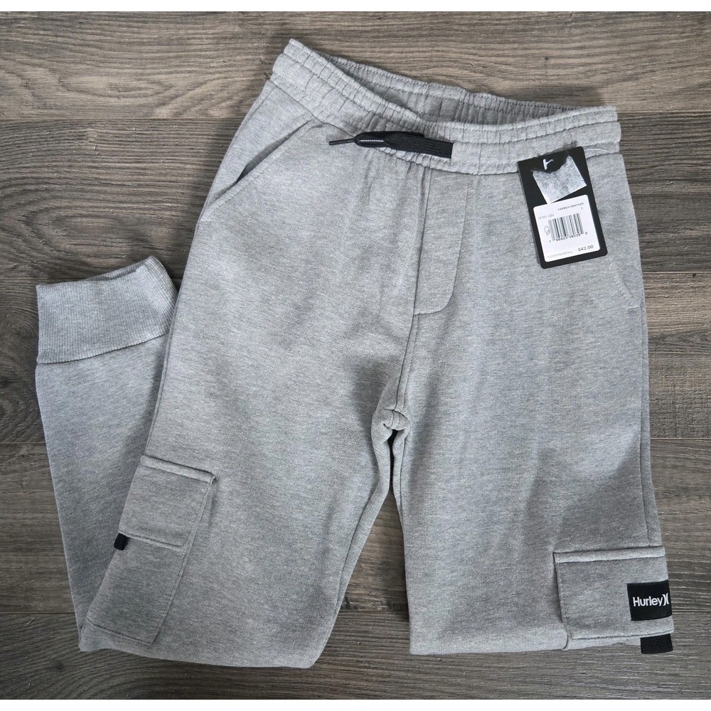 Hurley Kids Stretch Jogger Pants Gray Small cargo Size Small 8 NWT 5 Pocket